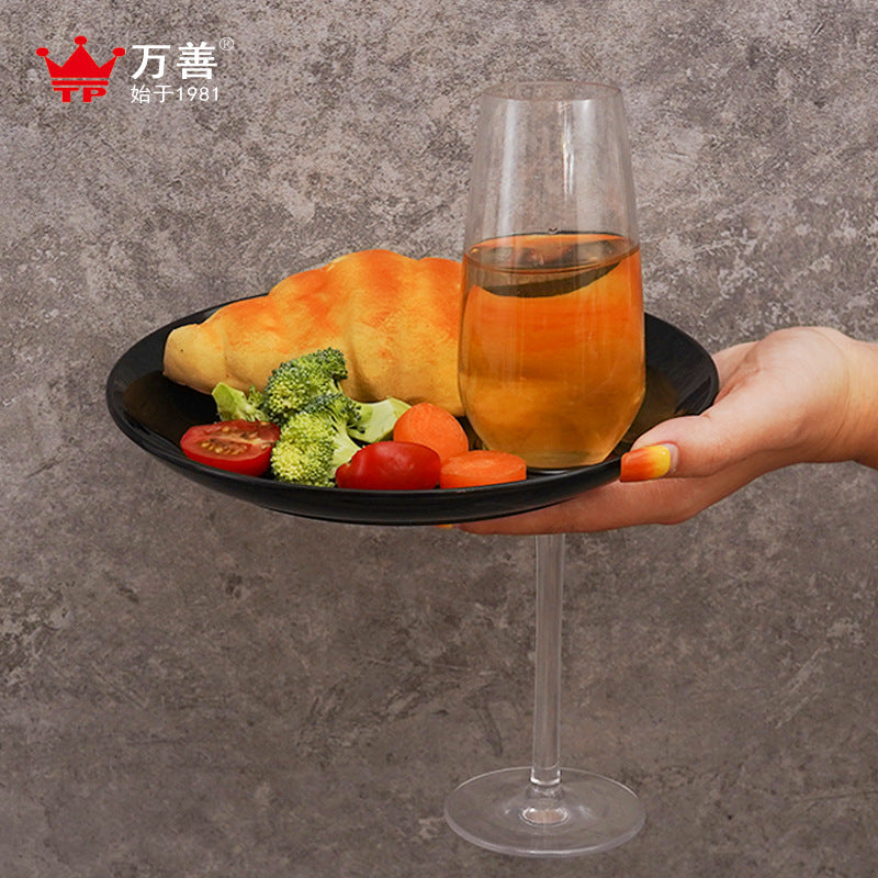 Cross-border in stock American dish cocktail plate creative with wine cup rack cooked food tray outdoor plate a generation of hair