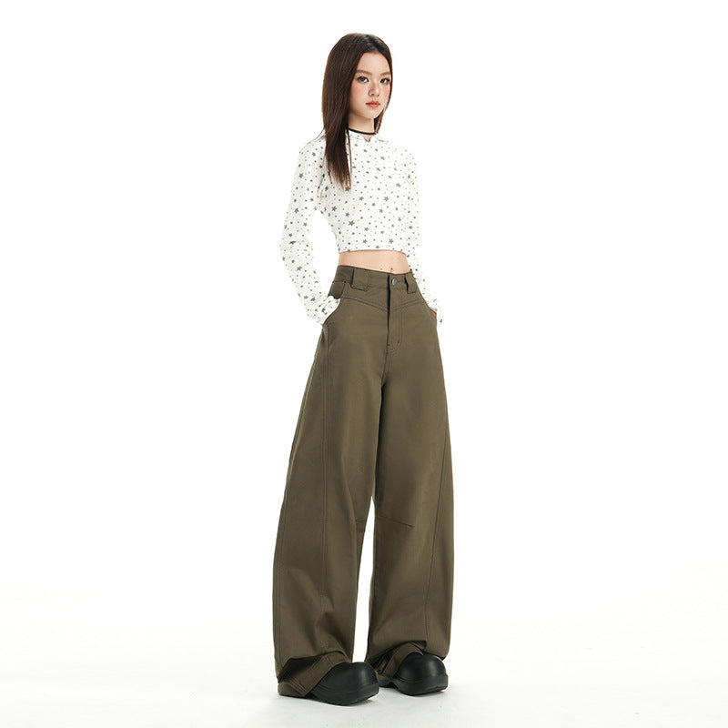 Raccoon House # Wizard of oz 2025 Early Autumn New Fashion High-Waisted Casual Versatile Cargo Pants Women's Casual Jeans