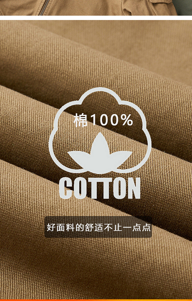 Winter Men's Lapel Pure Cotton American Casual Work Coat Lamb Fleece Coat Maillard Autumn and Winter Cotton Coat 8218