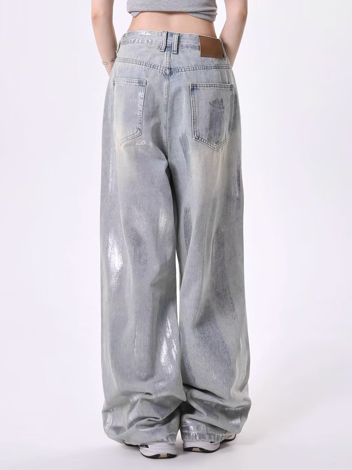 American Retro Simple Wide-Leg Jeans for Women, Autumn New Slim High-Waisted Loose Vintage Straight Pants