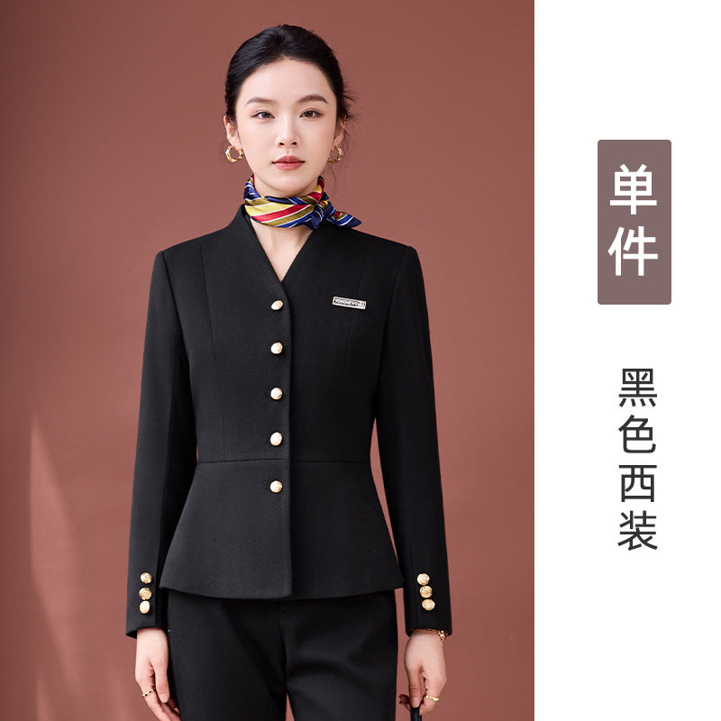 High-End Professional Suit for Women, Autumn Outfit, Stylish and Capable Workwear for Sales Department and Beauty Salon