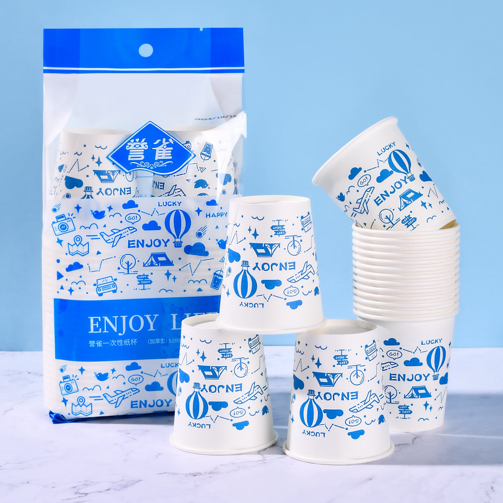 Disposable Thickened Paper Cups for Household Use, Food-Grade, Commercial Use, Office Use, Small Fragrance Water Cups, Hot Drink Tea Cups, Pack of 1000