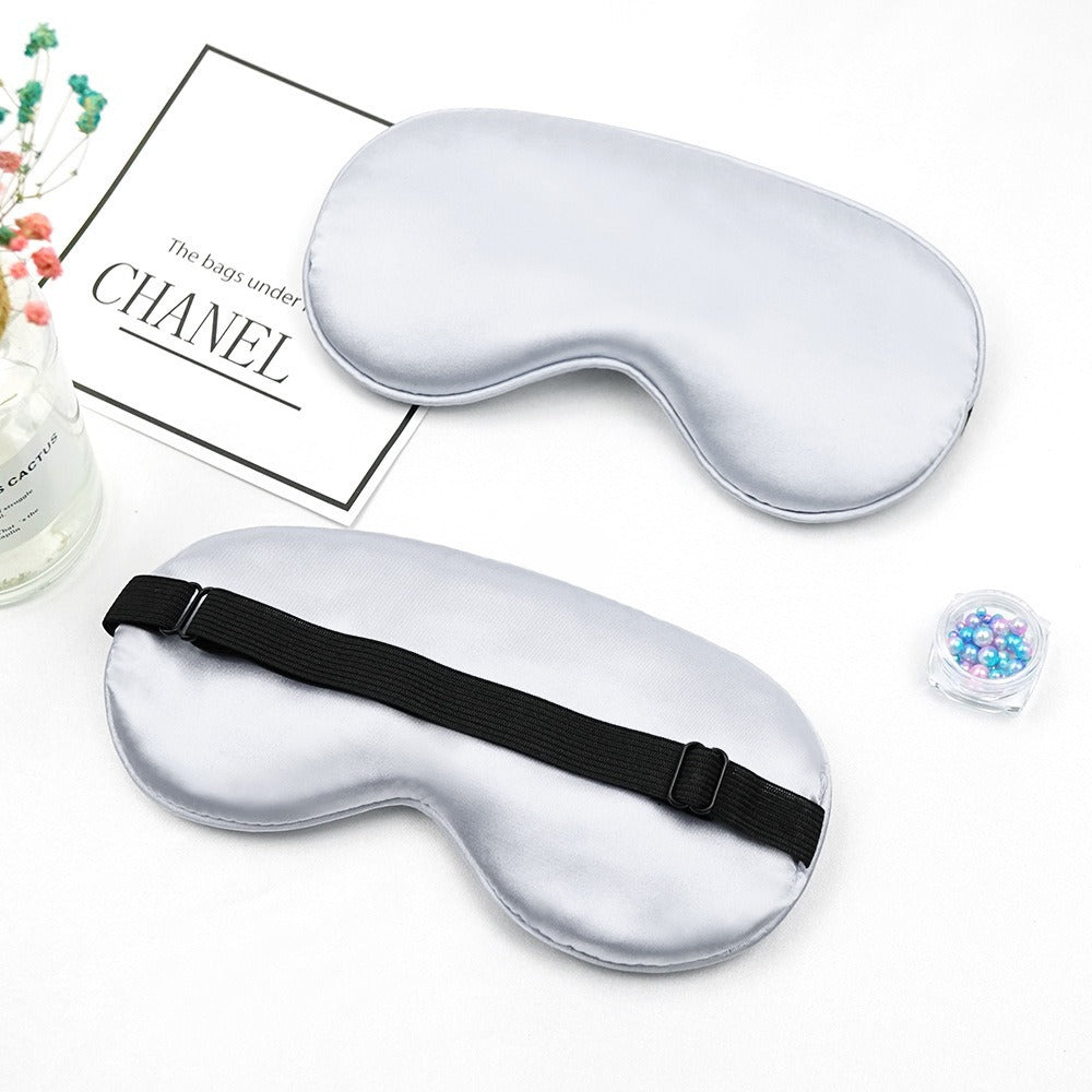 Cross-Border Wholesale Imitation Silk Eye Mask, Light-Blocking, Non-Pressing on the Eyes, Travel and Sleeping Eye Mask, Breathable Sleep Eye Mask, Adjustable