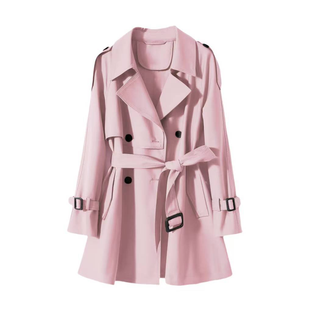 Orange Short Trench Coat for Women, Elegant and Casual Style, 2024 Spring New Model, Three-Dimensional Silhouette, Light Luxury Style Blazer