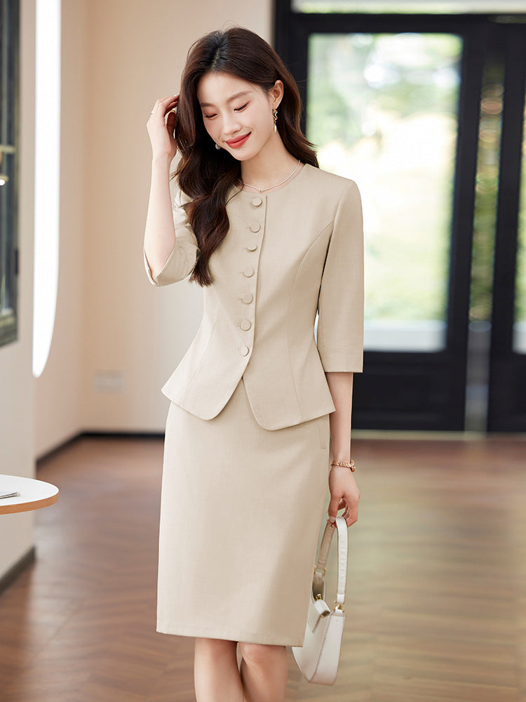 New Chinese Style Professional Skirt Classy Suit Suit for Women 2025 New Sales Workwear Conference Reception Work Clothes Summer