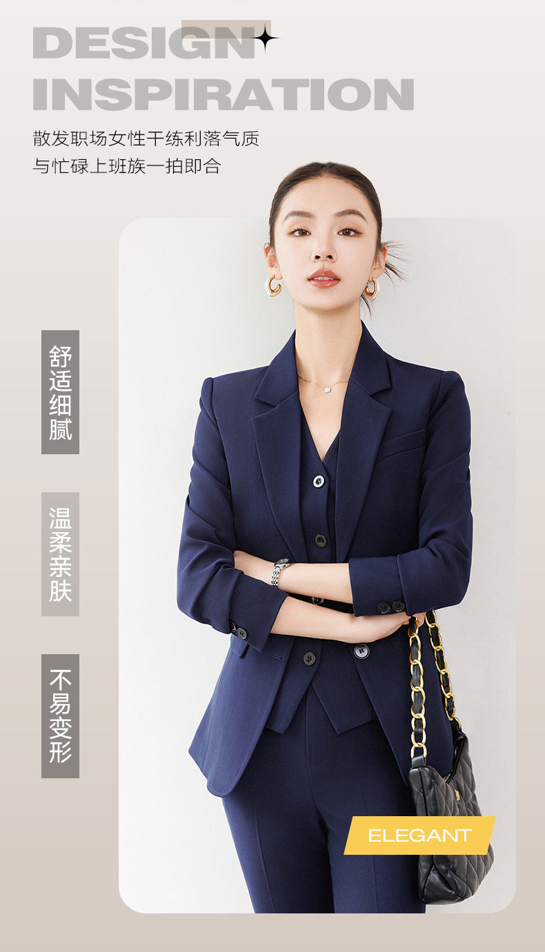 Cross-Border Red Hostess Suit Set for Women, Formal Attire for Broadcast Art Exams, Speech Competitions, Interviews, and News Anchor On-Camera Appearance