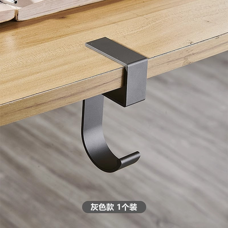 Foldable Tableside Hook, Simple Space Aluminum Hook, Desktop Storage and Organization Hook, Creative Deskside Hook for Students