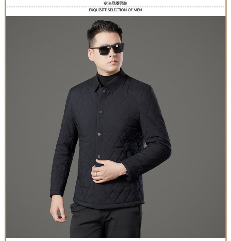 24 Winter Men's Cotton Jacket for Young and Middle-Aged, Casual Trendy Warm Silk Cotton Coat, Casual Outerwear for Men