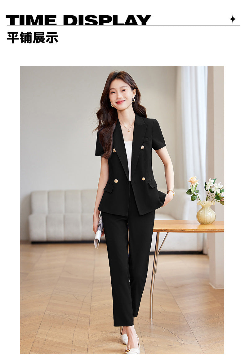 Black Slim Business Suit suit Jacket Female Student Civil Servant Interview Hotel Manager Dress Overalls