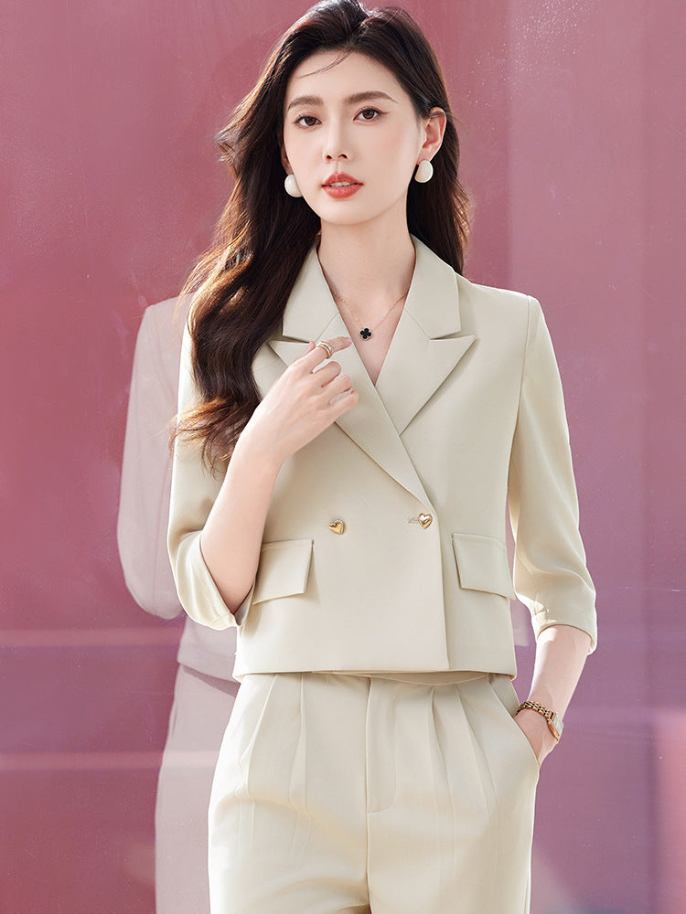 High-End Age-Reducing Business Attire, Petite Suit, Stylish, Casual, Slimming and Taller, Short Suit and Pants