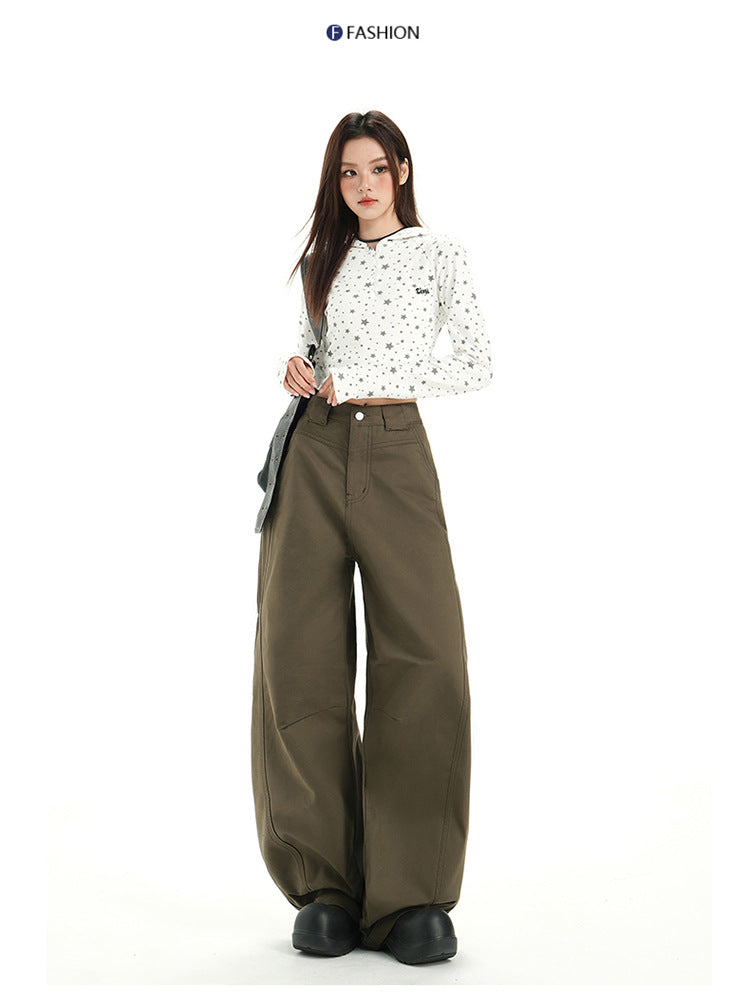 Raccoon House # Wizard of oz 2025 Early Autumn New Fashion High-Waisted Casual Versatile Cargo Pants Women's Casual Jeans
