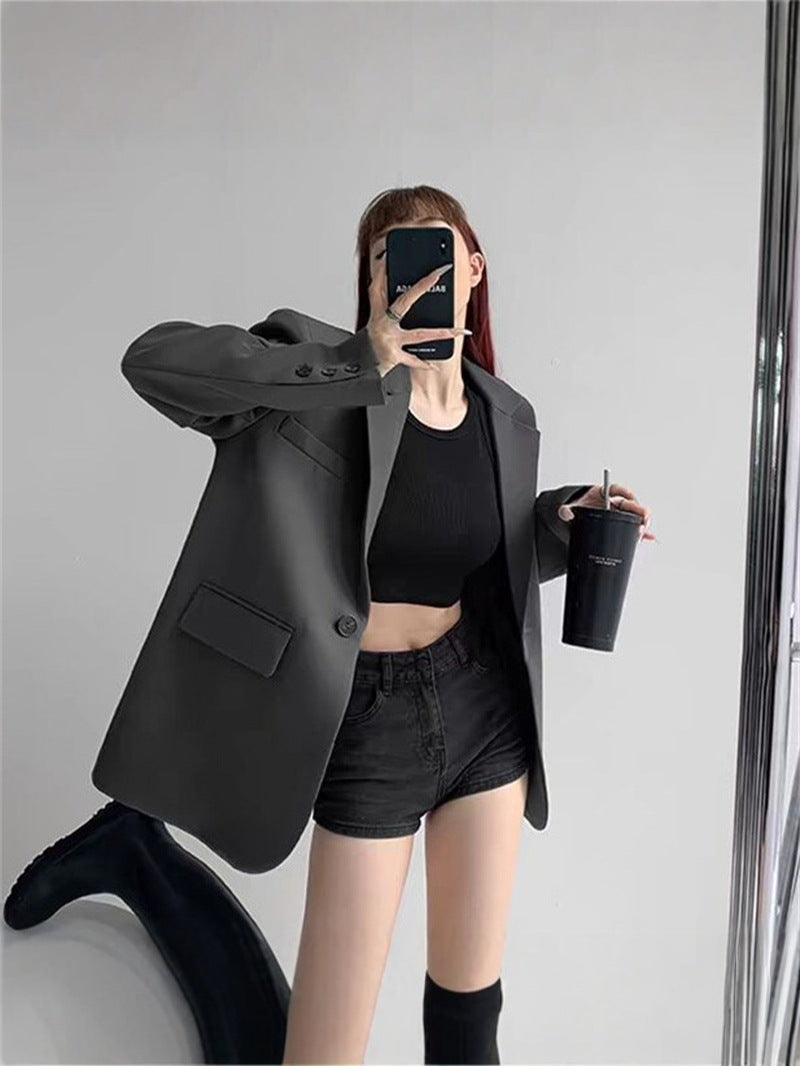 Light Luxury Small Suit for Women, 2026 Spring New Style, Gray Commuter Suit, Niche Design, Elegant Jacket