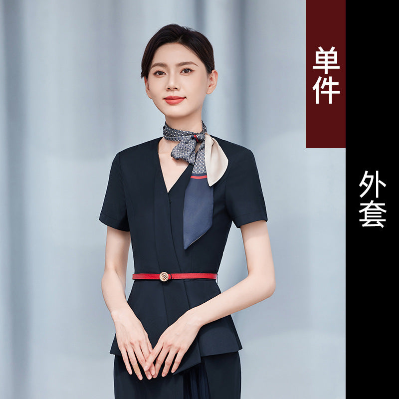 2025 New China Mobile Workwear Women's Summer Mobile Company Hall Manager Workwear Short-Sleeved Jacket Women's Skirt Shirt