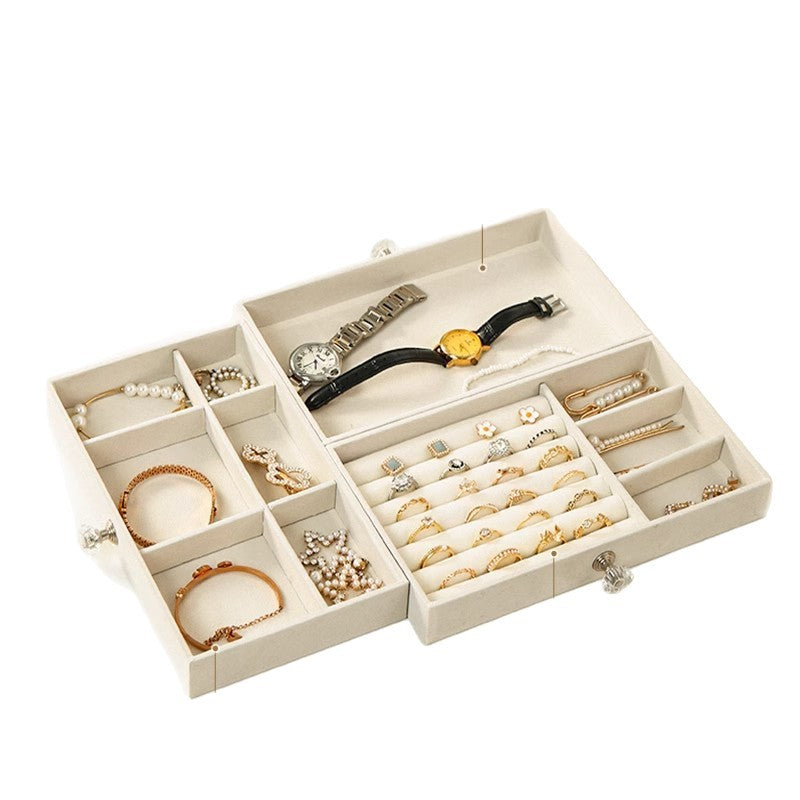 Jewelry Box Storage Box Desktop Anti-Oxidation Earrings Necklace Ring Hairpin Display Stand High-End Hand Jewelry Box