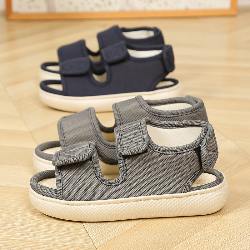 Fat Feet Wide Feet Adjustable Linen Sandals Foreign Trade Outer Wear Holes Old Men's Shoes Thick Sole Casual Walking plus size for Men and Women