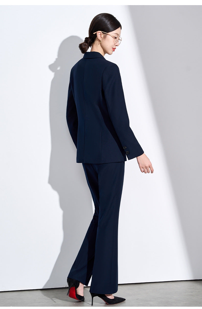 Blue Suit Suit for Women Spring & Fall New Style College Student Interview Classy Professional Formal Wear Small Suit Jacket Work Clothes