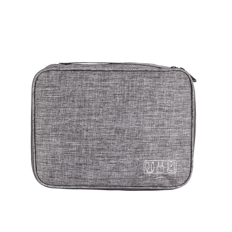 Oxford Cloth Data Cable Storage Bag, Cosmetics Travel Portable Handbag, Large Capacity Waterproof Portable Storage