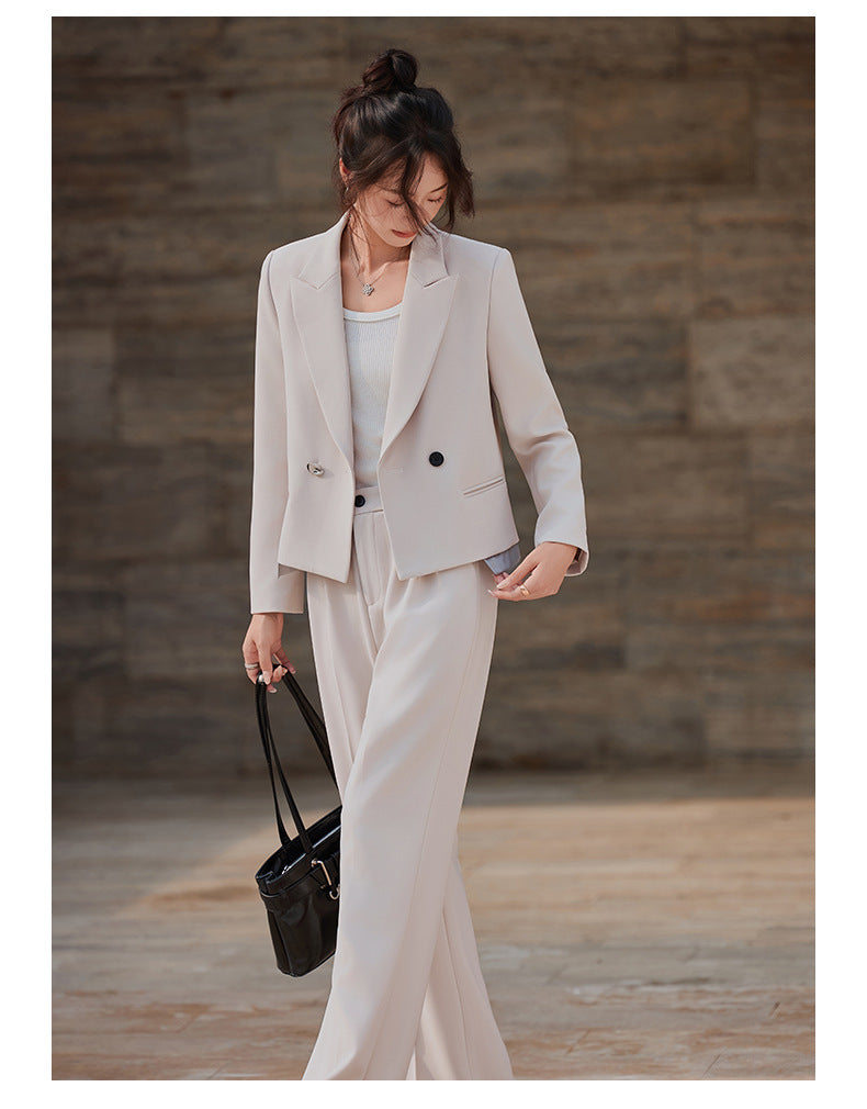 Cross-Border Gray Short Blazer for Women, New Spring and Autumn Style, Petite Professional Casual Workwear Suit