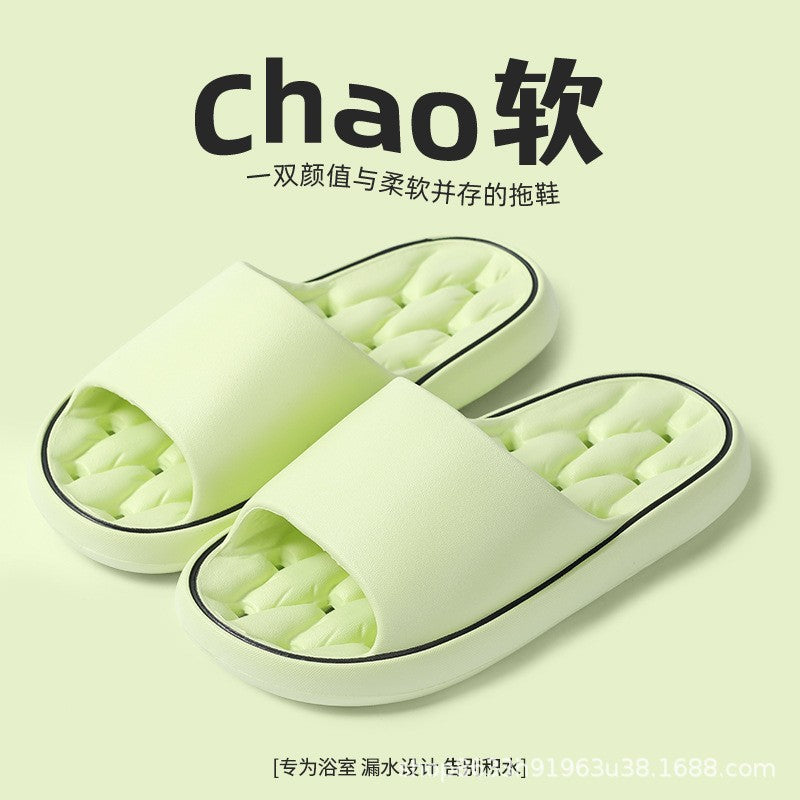 Slippers household summer women's home non-slip bathroom bath leaking sandals men's thick-soled hotel sandals wholesale