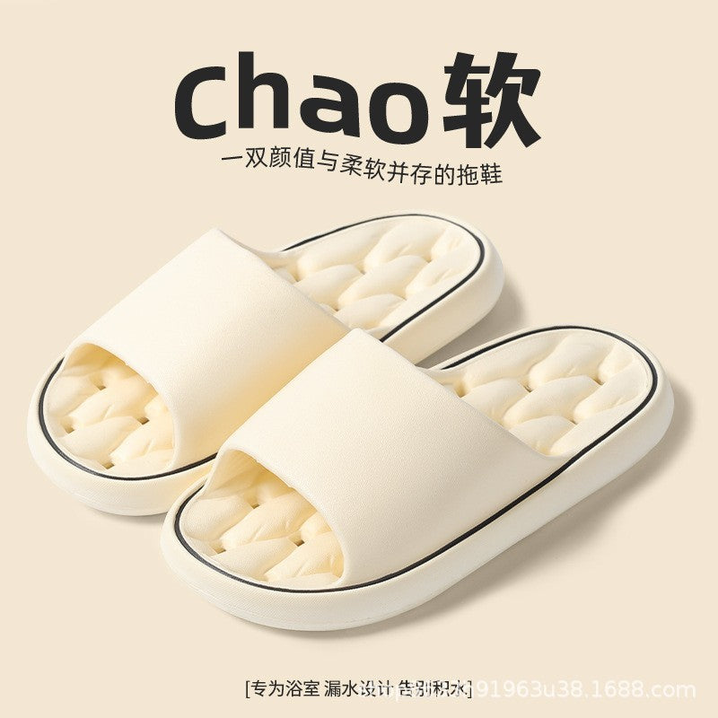 Slippers household summer women's home non-slip bathroom bath leaking sandals men's thick-soled hotel sandals wholesale
