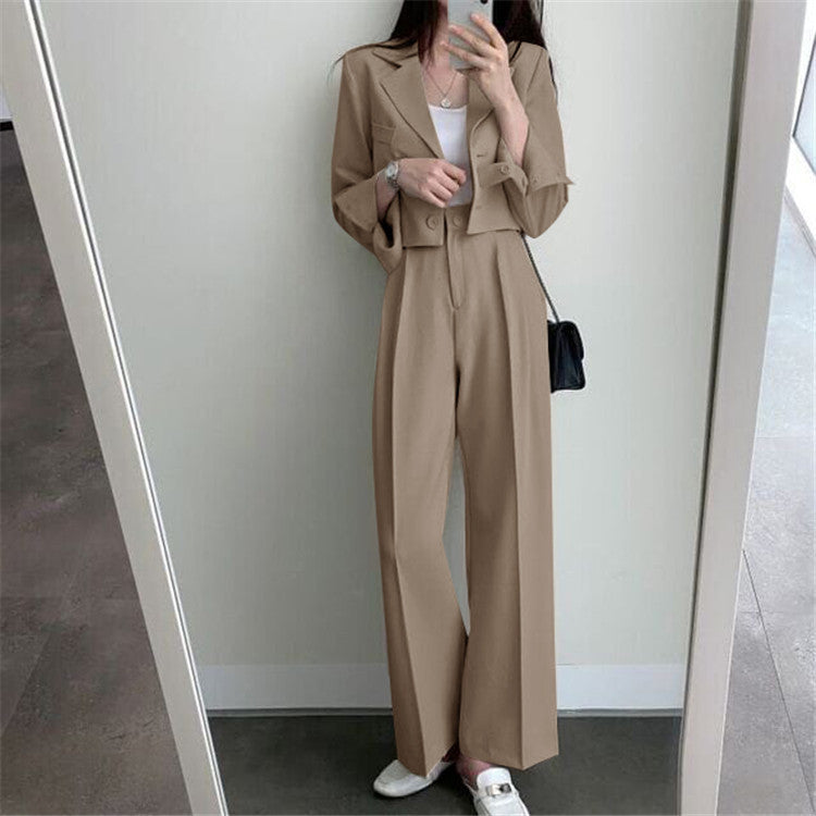 Autumn 2022 New khaki Small Suit Jacket Women's High Sense Small Temperament Commuter Suit suit