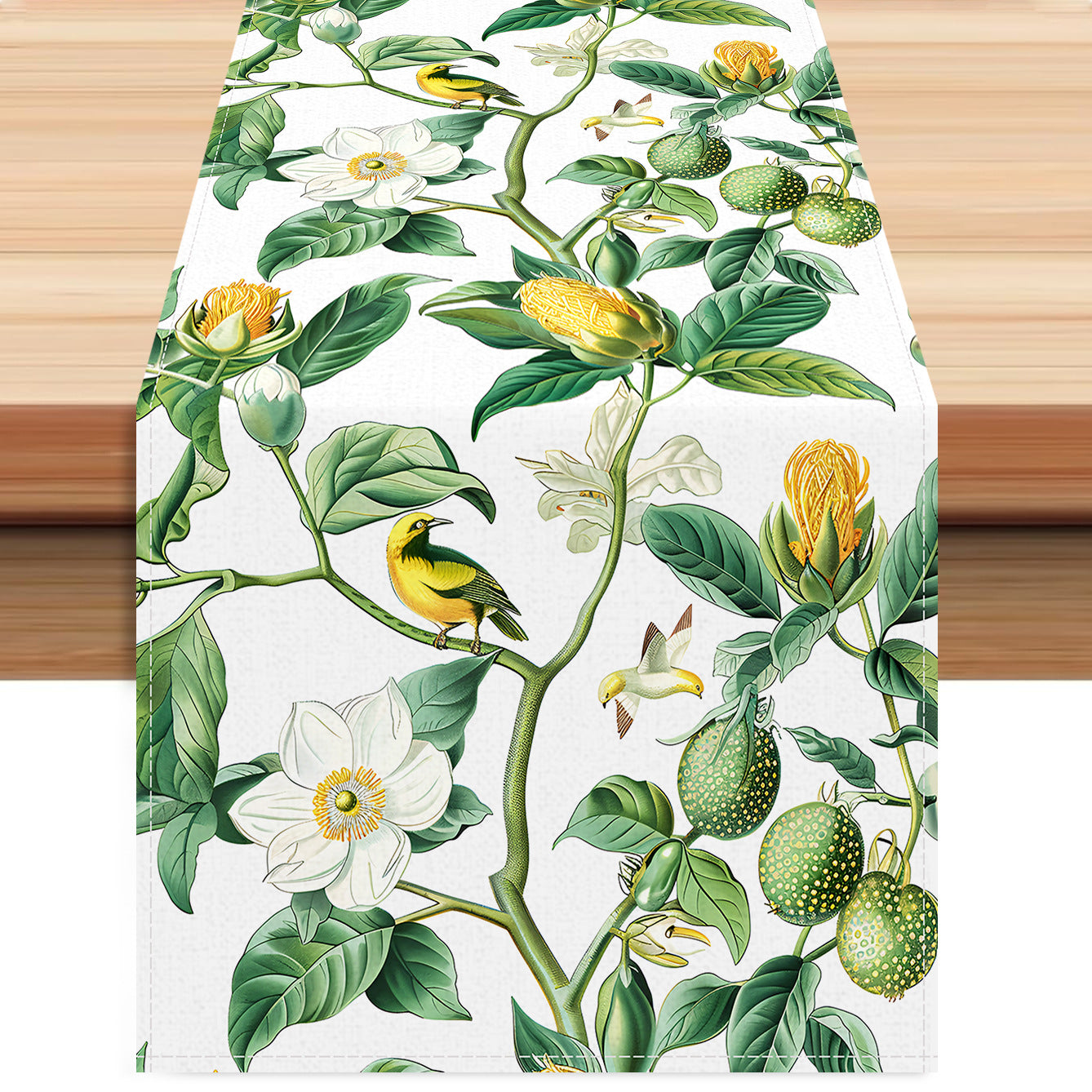 Cross-border new passion fruit table runner American Amazon linen living room coffee table dining table table mat decorative tea tablecloth