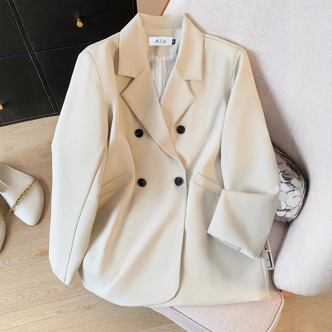 Lazy Style Suit Jacket for Women 2025 Spring and Autum New Street Celebrity Simple Loose Brown Small Suit