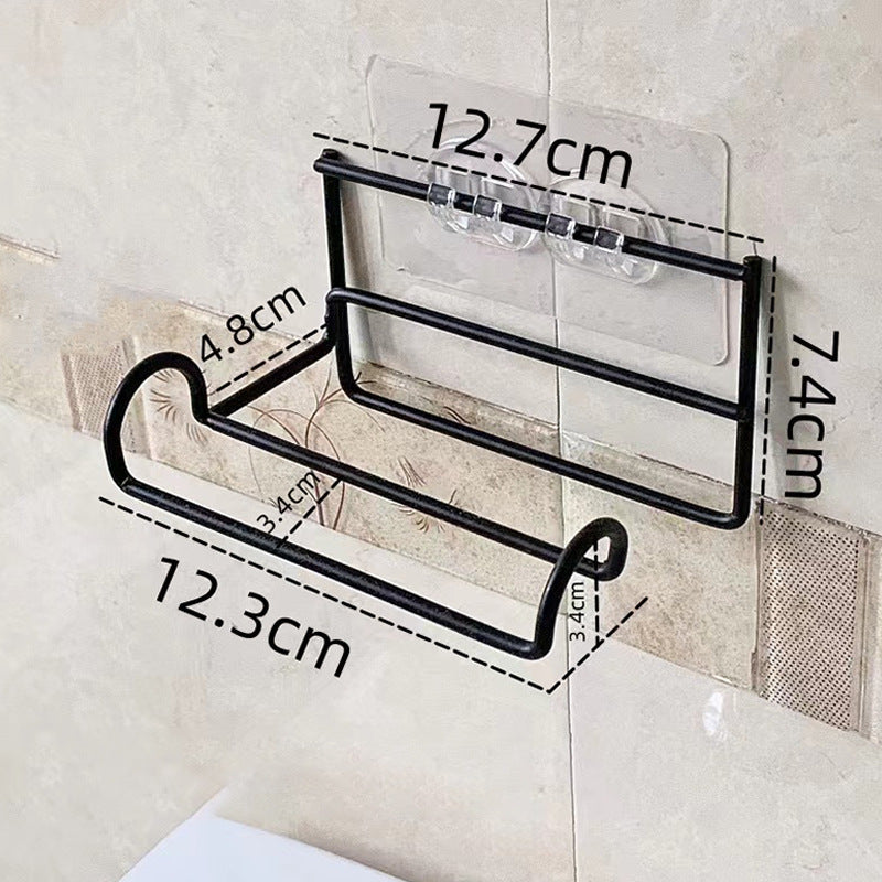 Kitchen Bathroom Suction Cup Storage Rack Creative Metal Storage Rack Cleaning Sponge Storage Rack Tissue Rack Iron