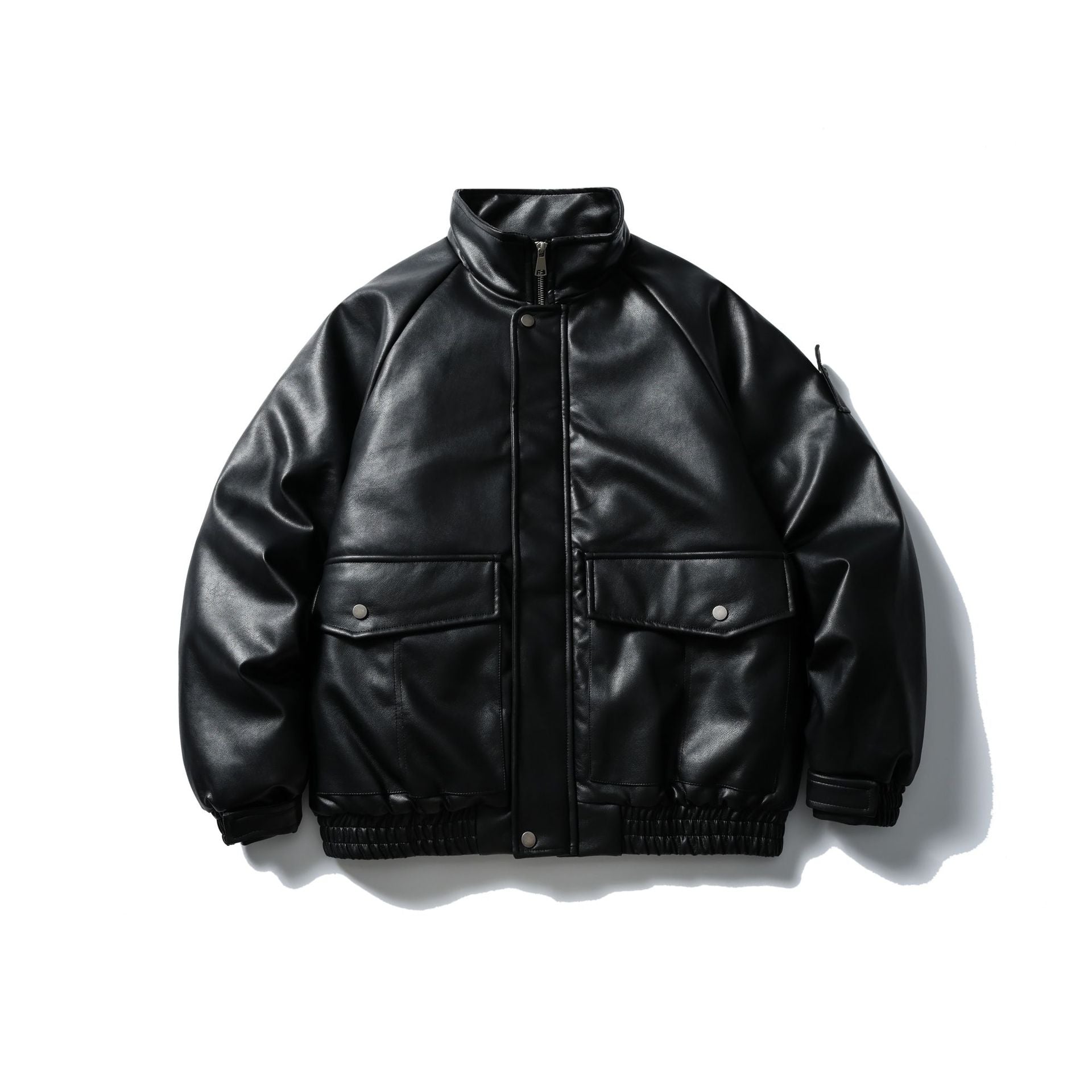 Mr. Song's Cross-Border Trendy American Retro Pu Leather Motorcycle Jacket for Men and Women, Thick Cotton Coat with Large Pockets
