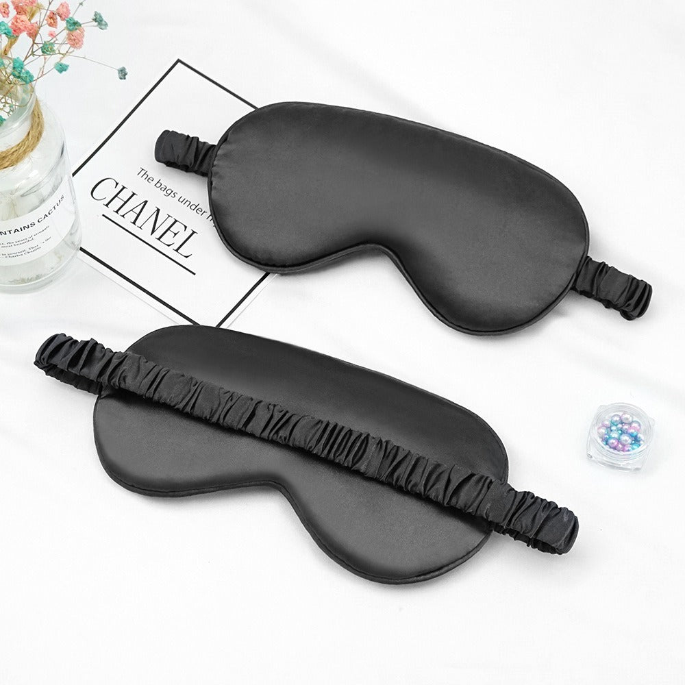 New Double-Sided Imitation Silk Sleep Mask with Light-Blocking and Adjustable Elastic Buckle, Travel-Friendly, Solid Color, Breathable, Beauty and Eye Protection