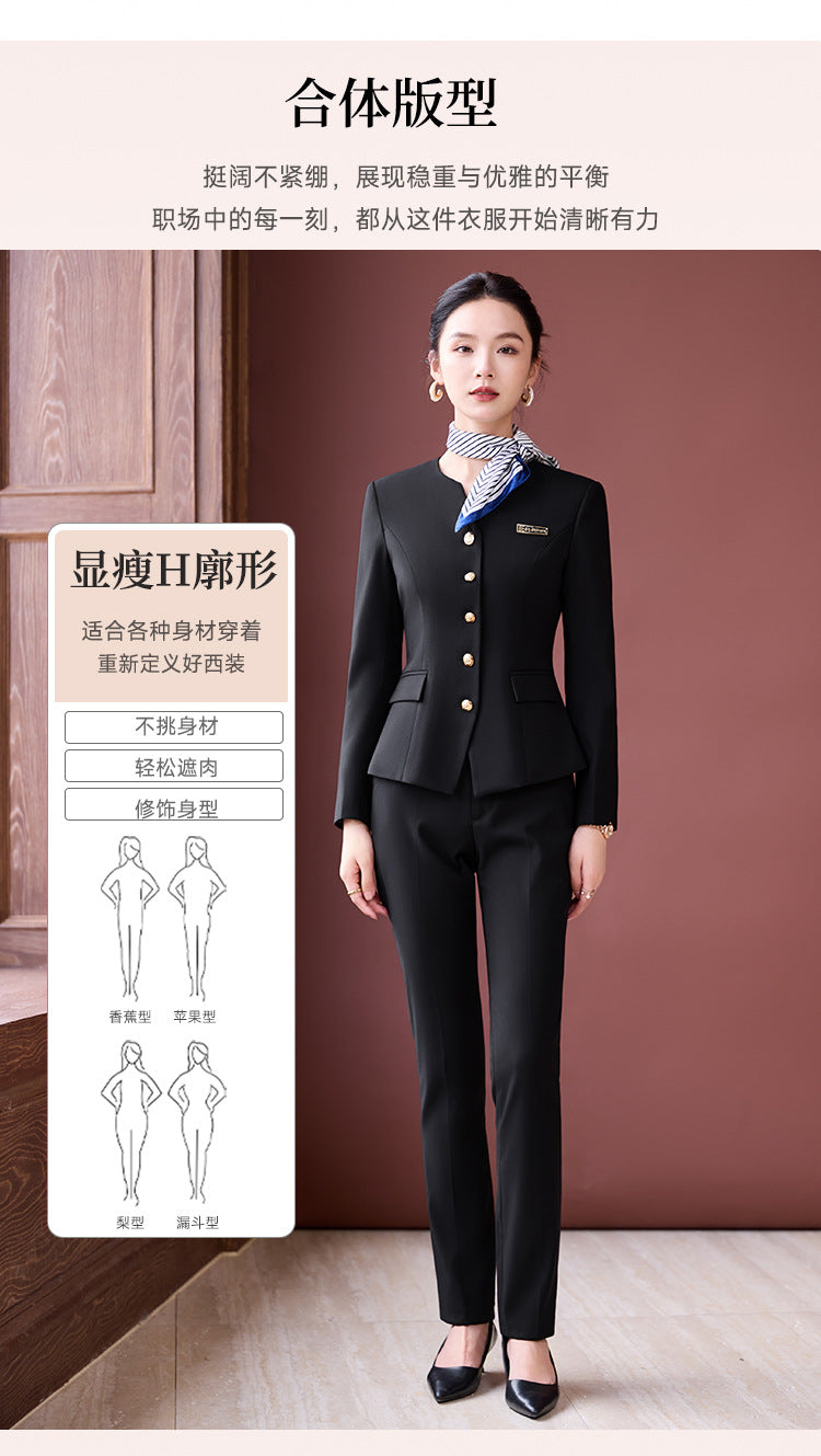 Professional Suit Suit Women's Autumn and Winter New Hotel Front Desk Jewelry Store Workwear Beauty Salon Front Desk Manager Workwear