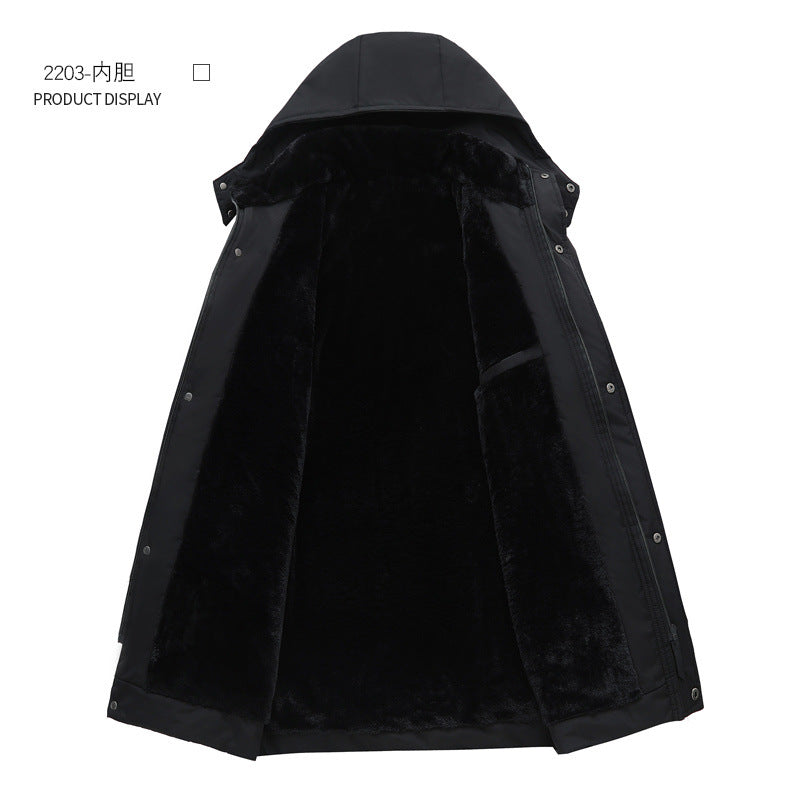 Middle-Aged and Elderly Men's down Jackets, Dad's Thickeneded Warm Cotton Jackets 2025 New Winter Mid-Length Cotton Jackets for Men