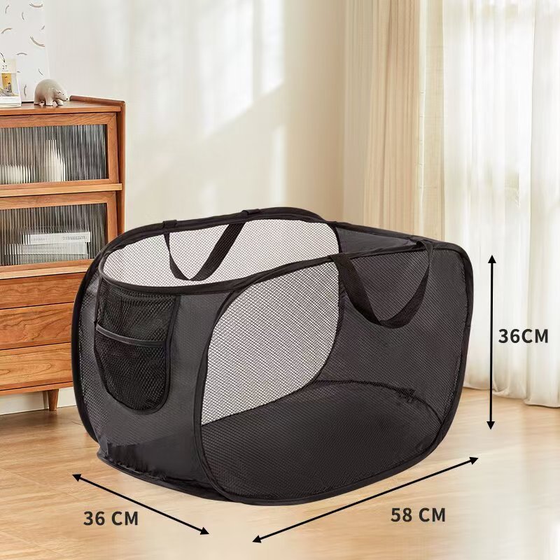 Dirty Clothes Basket, Foldable Large-Capacity Household Mesh Laundry Basket, Bathroom Storage Basket for Dirty Clothes