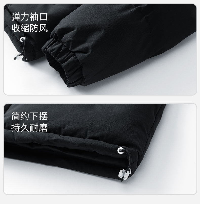 Aliexpress Foreign Trade 2025 Winter New Men's Solid Color Loose Thickened Cotton Jacket in Stock