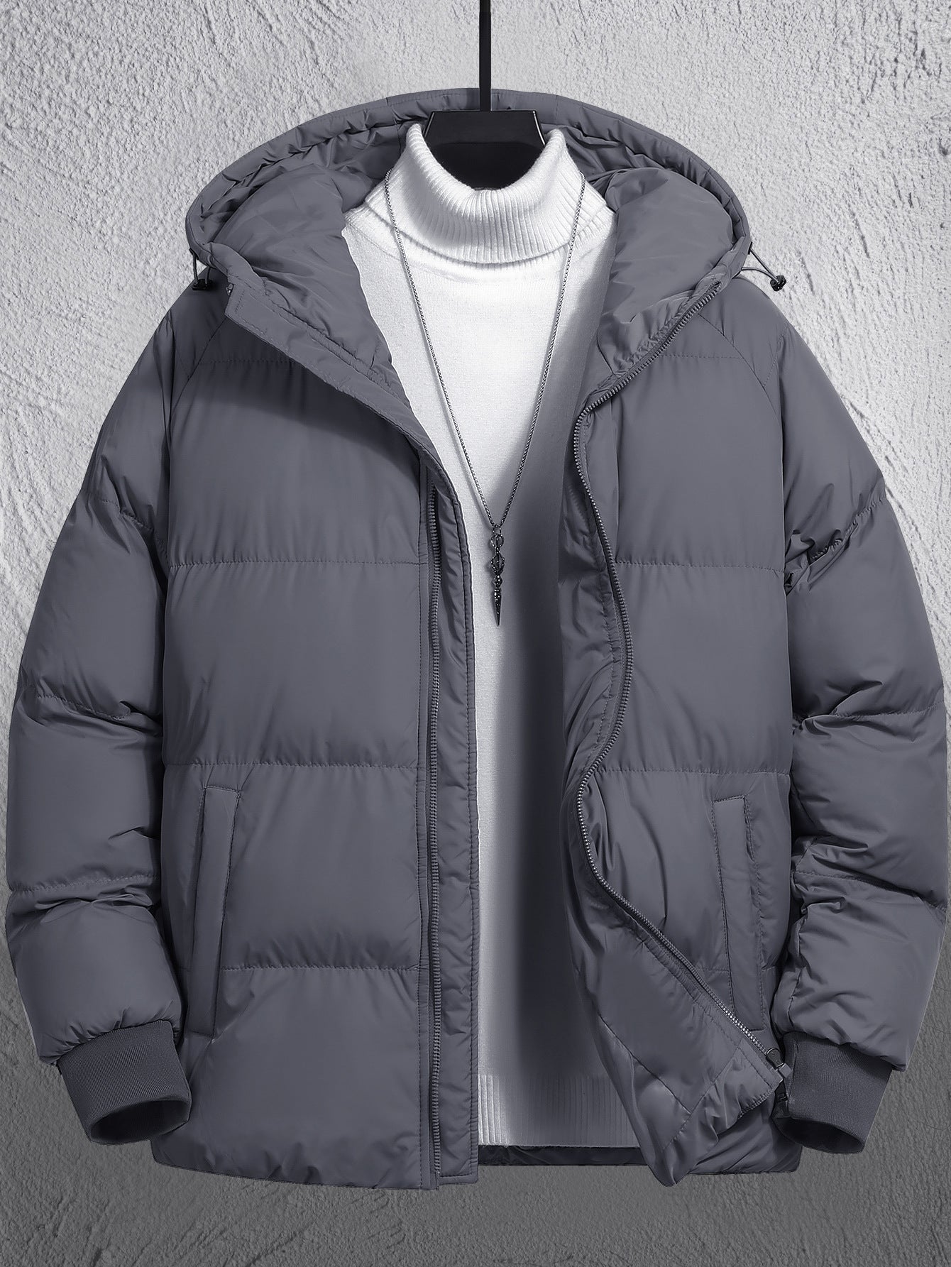 Cross-Border Men's Thickened Cotton Jacket with Hood, Loose Fit, Warm, Versatile, Casual, Cold-Proof Men's Cotton Coat, Trendy Sports Jacket