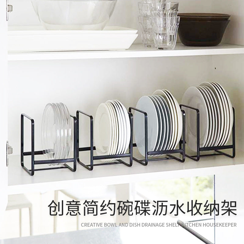 Cross-border Simple Metal Dishes Storage Rack Cabinet Dish Draining Kitchen Finishing Dishes Rack Storage