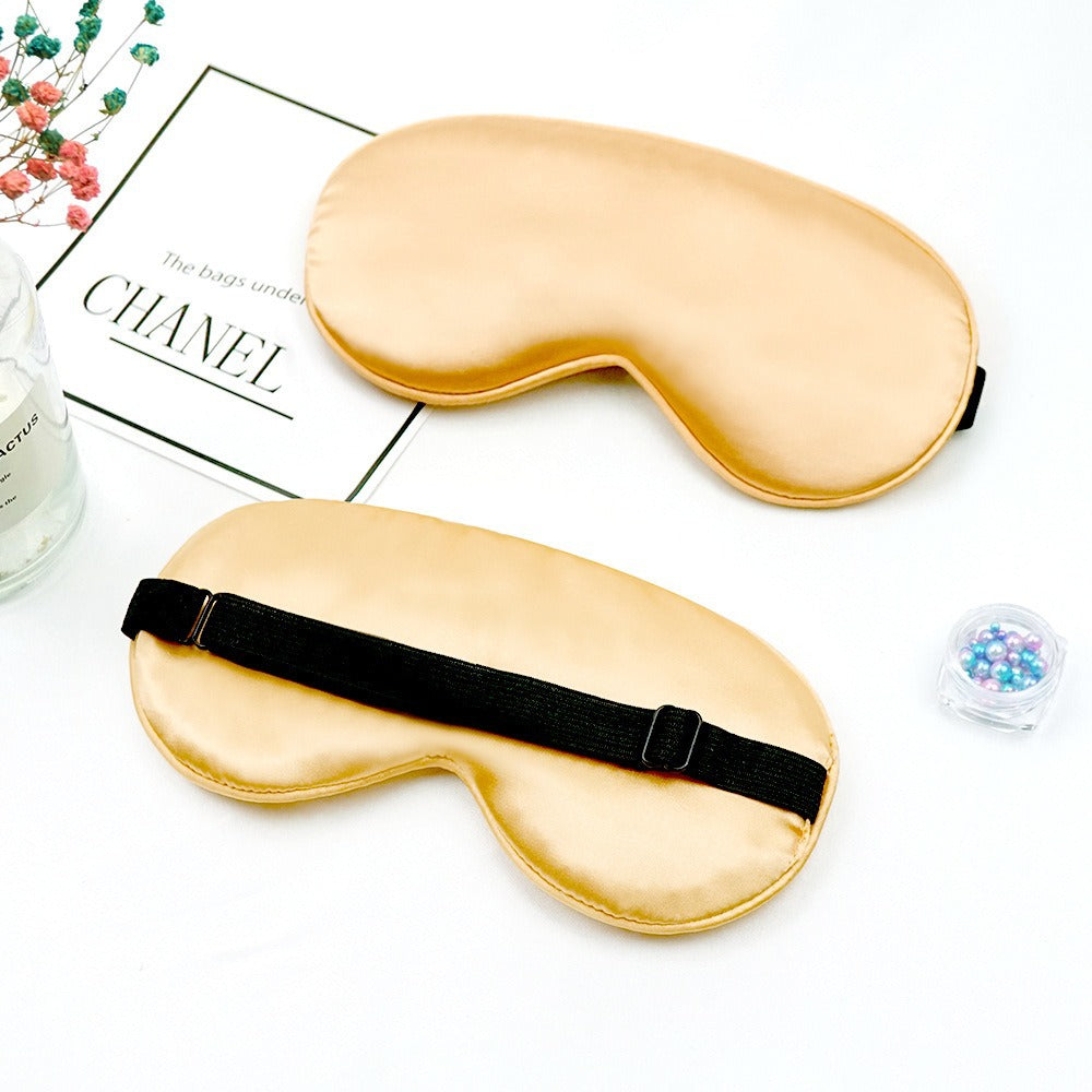 Cross-Border Wholesale Imitation Silk Eye Mask, Light-Blocking, Non-Pressing on the Eyes, Travel and Sleeping Eye Mask, Breathable Sleep Eye Mask, Adjustable