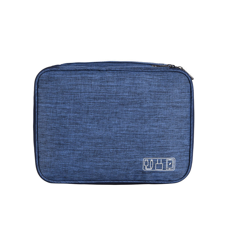 Oxford Cloth Data Cable Storage Bag, Cosmetics Travel Portable Handbag, Large Capacity Waterproof Portable Storage
