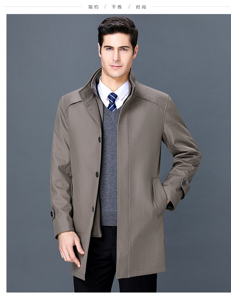 2024 Winter High-grade Windbreaker Men's Middle-aged and Elderly Men's Casual Dad's Winter Clothes Thickened Inner Jacket