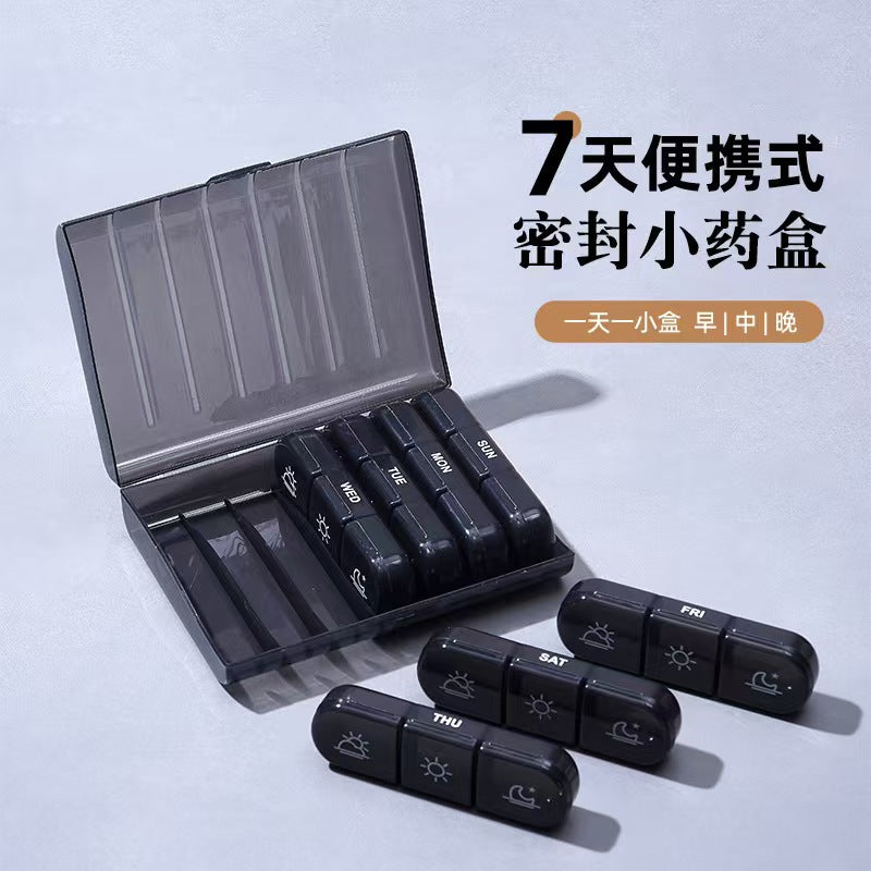 7-Day Portable Medicine Dispensing Box, Three Meals a Day, Morning, Noon and Evening, Dust-Proof Car Clean and Hygienic Storage Box
