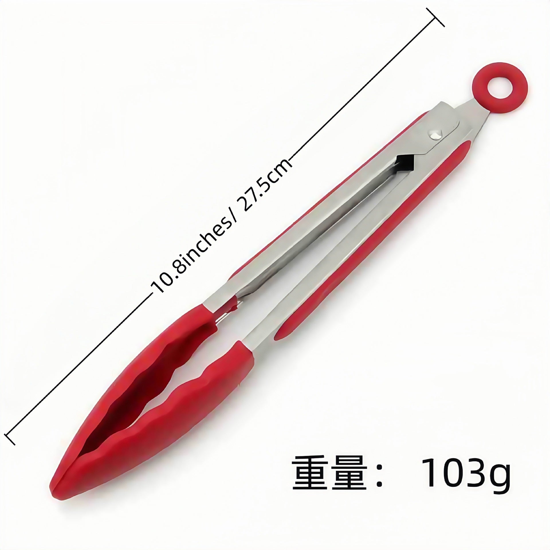 Cross-Border Black Silicone Clips, High Temperature Resistant Kitchen Food Frying Stainless Steel Fried Steak Clips, Special Food Clips for Cooking