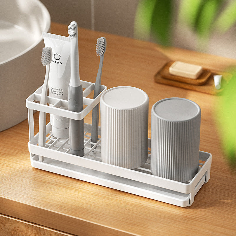 Simple Teeth Cup Toothbrush Storage Rack Toilet Toothbrush Mouthwash Cup suit Washing Table Electric Toothbrush Storage Rack