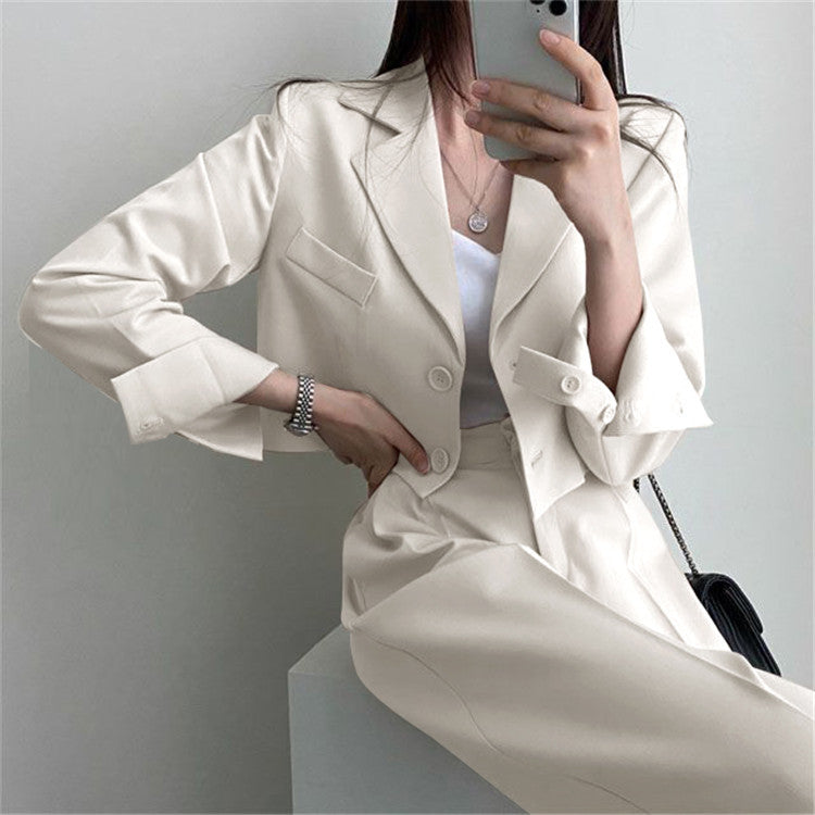 Autumn 2022 New khaki Small Suit Jacket Women's High Sense Small Temperament Commuter Suit suit