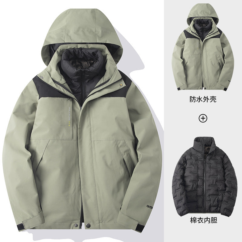 Cross-Border European Size Cotton Coat Liner Three-In-One Jacket to Prevent Cold Winter and Keep Warm for Couples Outing and Mountaineering Clothing with Customized Logo