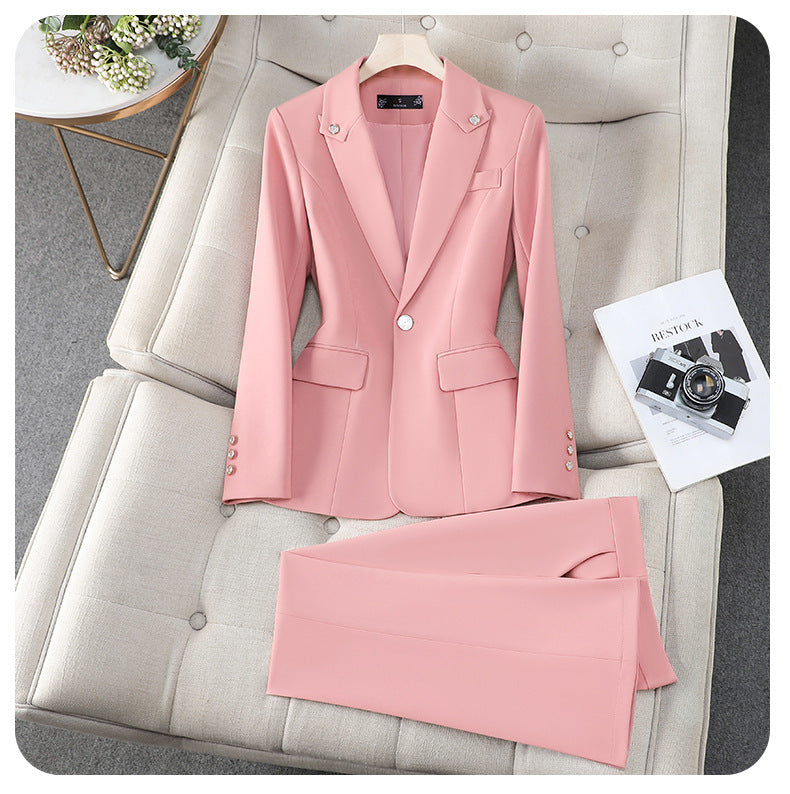 Cross-Border Women's Suit Set, New Autumn Style for College Students, Interview Formal Wear, Elegant Goddess Style Casual Blazer