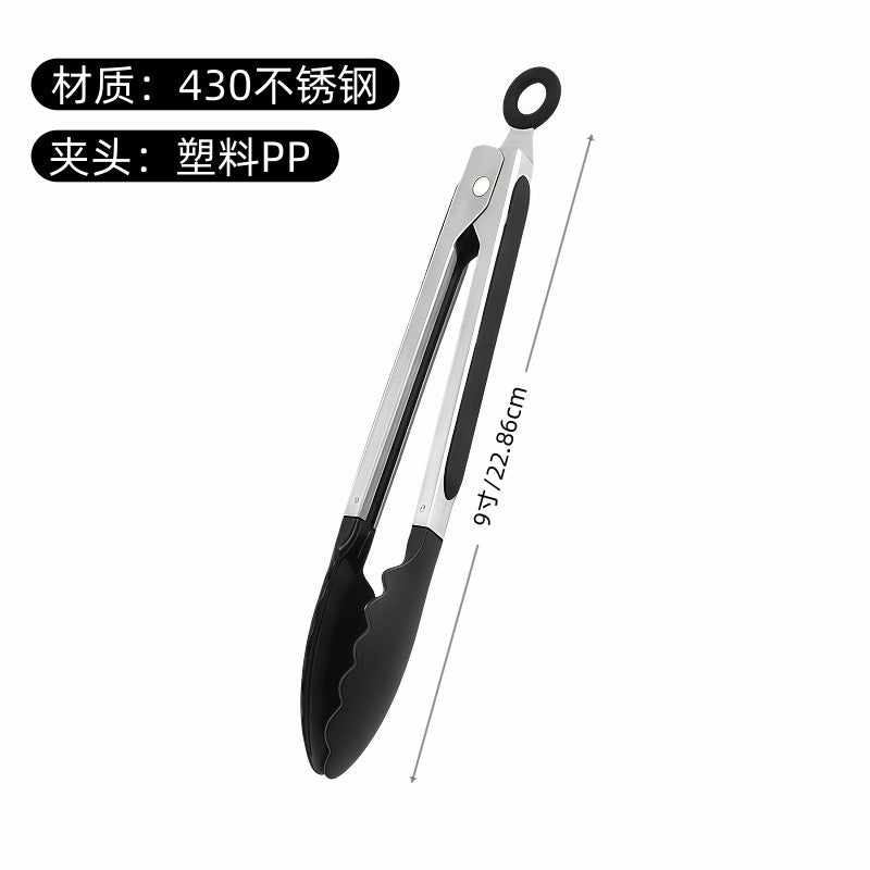 Cross-Border Silicone Clips, High Temperature Resistant Kitchen Anti-Scalding Barbecue Barbecue Clips, Food Clips, Household Stainless Steel Steak Clips