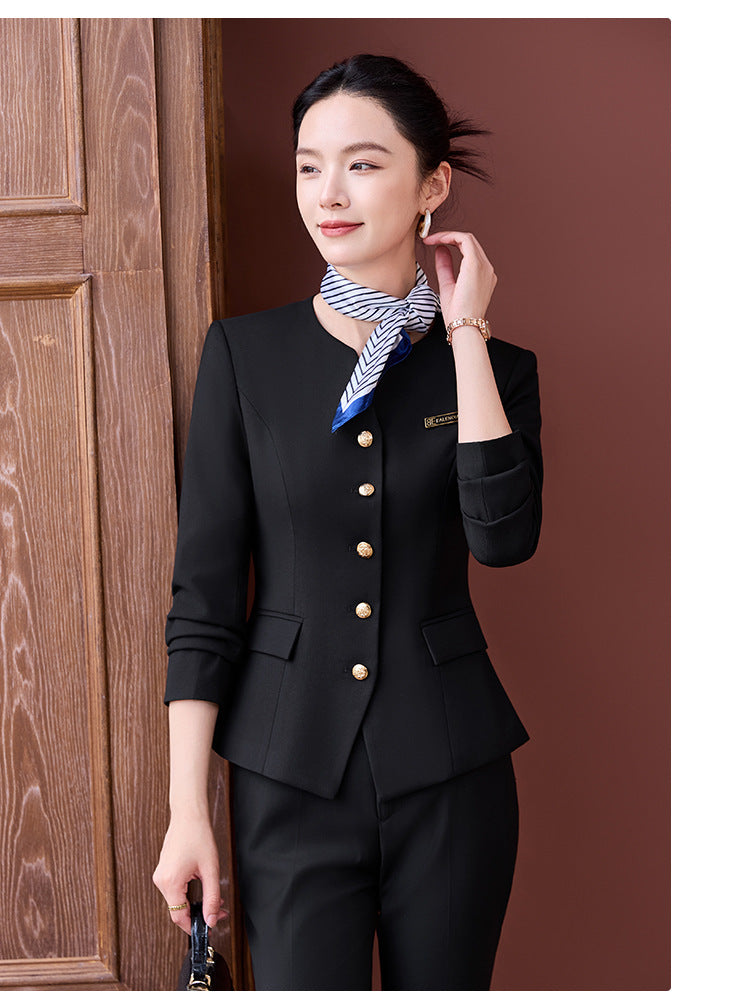 Professional Suit Suit Women's Autumn and Winter New Hotel Front Desk Jewelry Store Workwear Beauty Salon Front Desk Manager Workwear