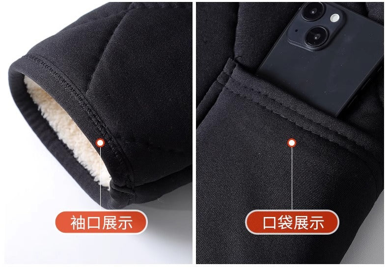 Old People's Cotton-padded Coat fleece-lined Thickened Dad's Cotton-padded Coat Grandpa Lamb Velvet Warm Cotton-padded Coat Home Loose Small Cotton-padded Coat