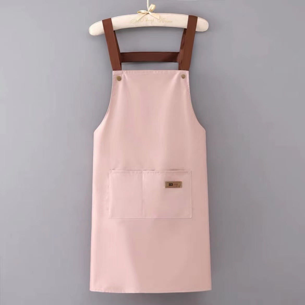 New Waterproof and Oil-Proof Apron Kitchen Cooking Apron Anti-Fouling Fabric Men's and Women's Cafe Printed Work Clothes Customization