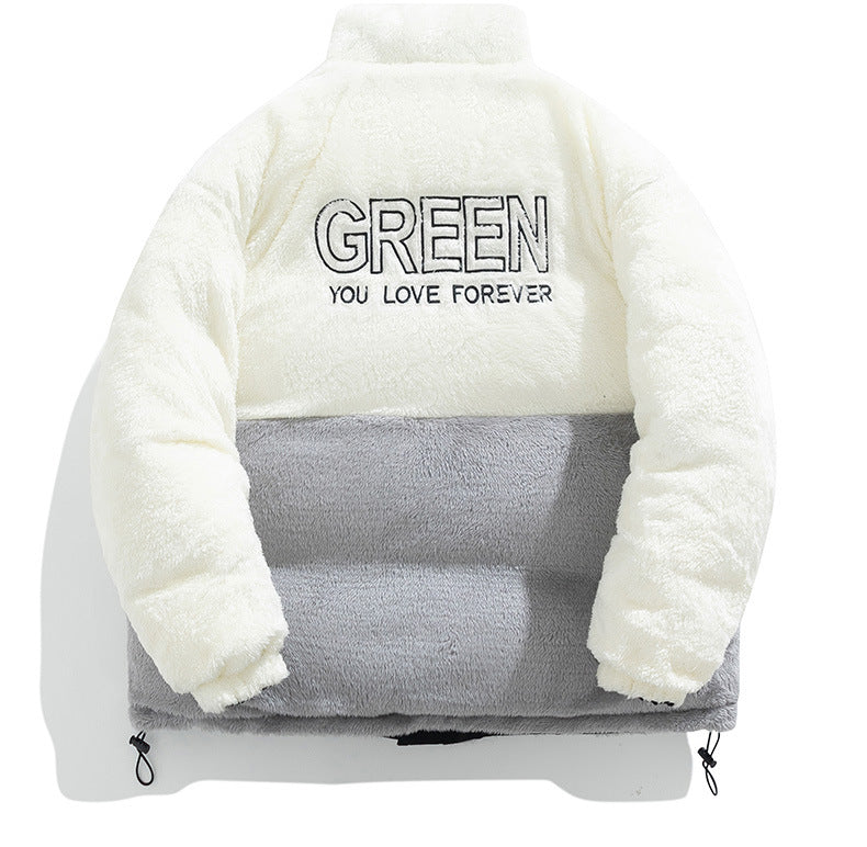 Men's Winter New Cotton Coat with Lamb Fleece, Thickened Couple's Stand Collar Casual Trendy Cotton Jacket Manufacturer